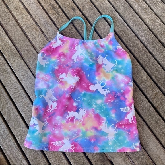 Set of 2 pc SUN PROTECTION mermaid top, swim unicorn top Girls 7/8 - Picture 5 of 6